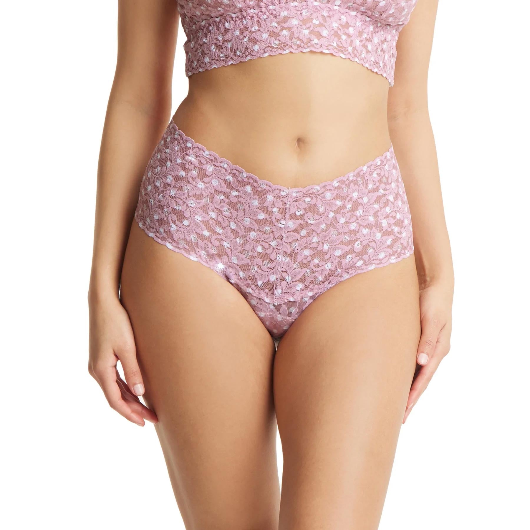 Hanky Panky Printed Lace Retro Rise Thong