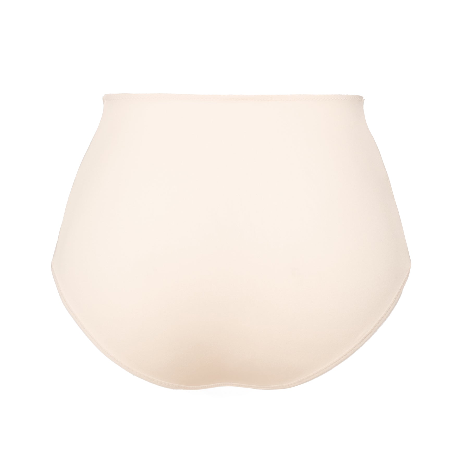 A back view of the high-waisted nude panty, showcasing its smooth and seamless fabric for a comfortable fit.