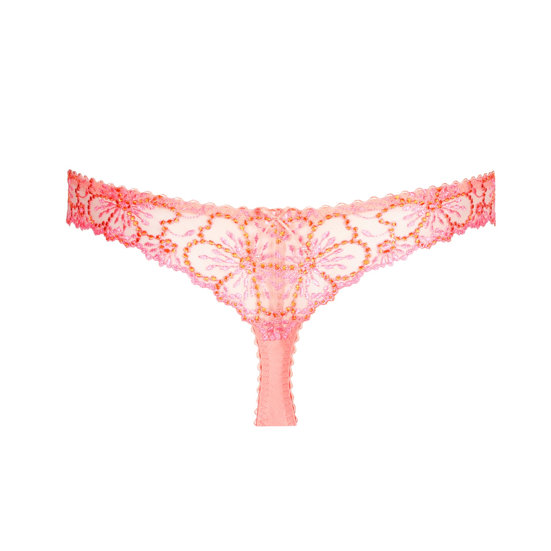 Sexy thongs for a streamlined look under any outfit. Cheerful mix of orange and pink.