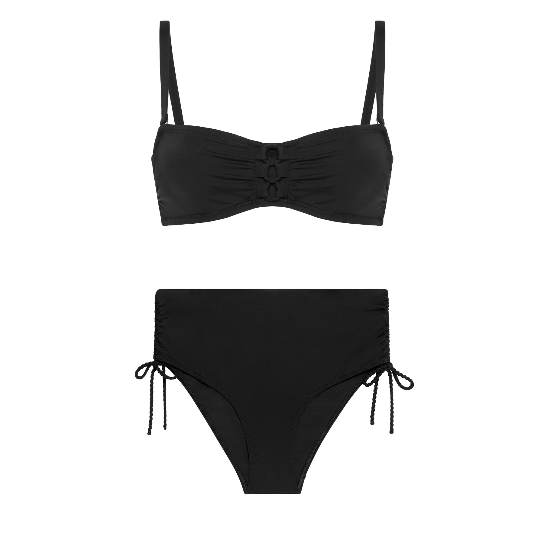 Black Bikini Swimsuit pack-shot on the white background.