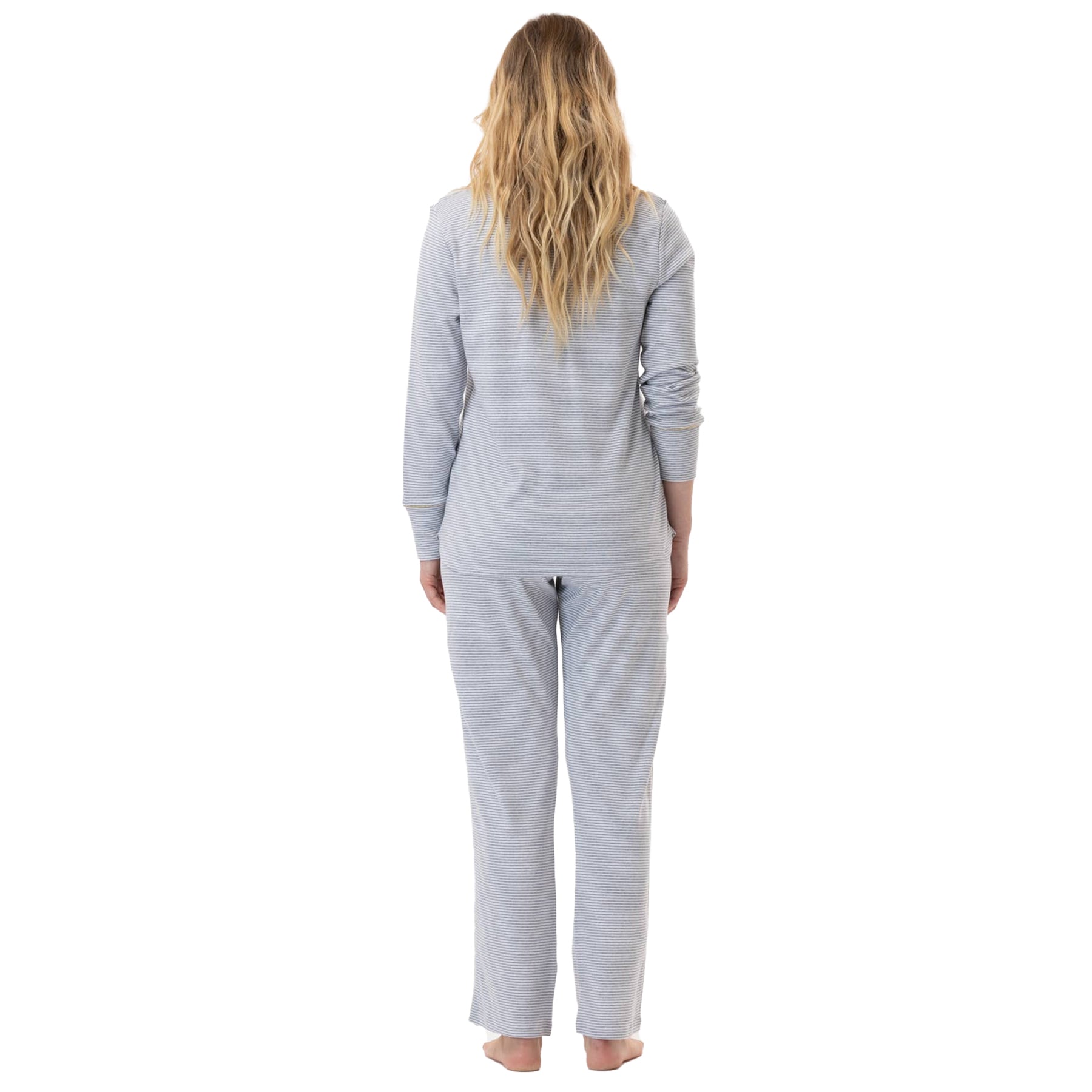 A back view of the grey pajamas