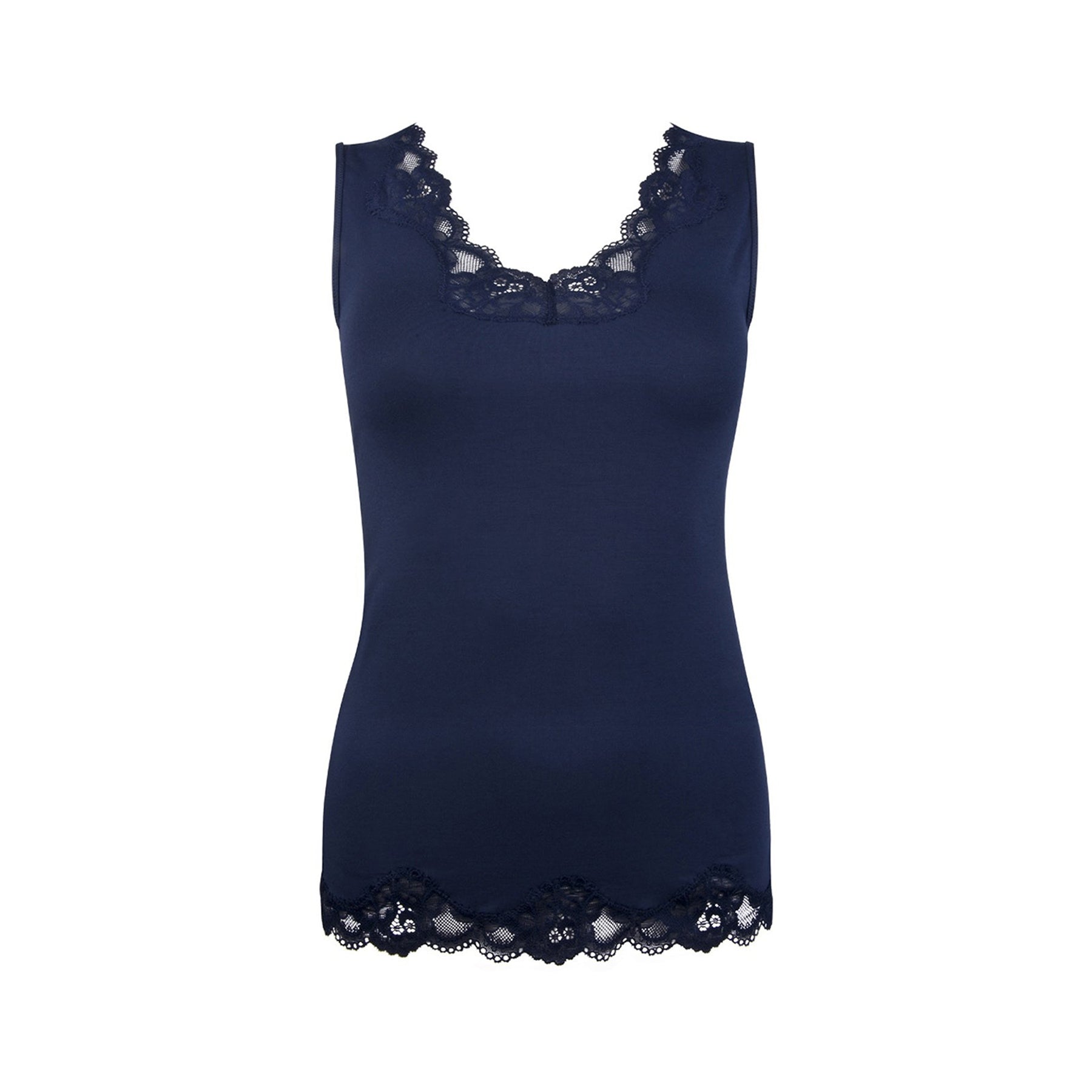 Antigel Simply Perfect VNeck Lace Trim Tank Top