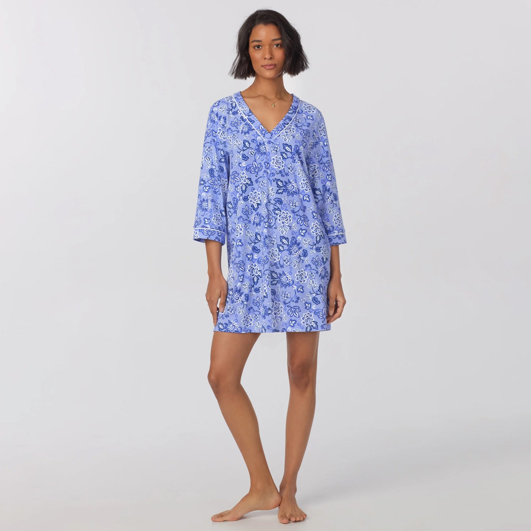 Bed Head Sleepshirt V-neck3/4 Sleeves