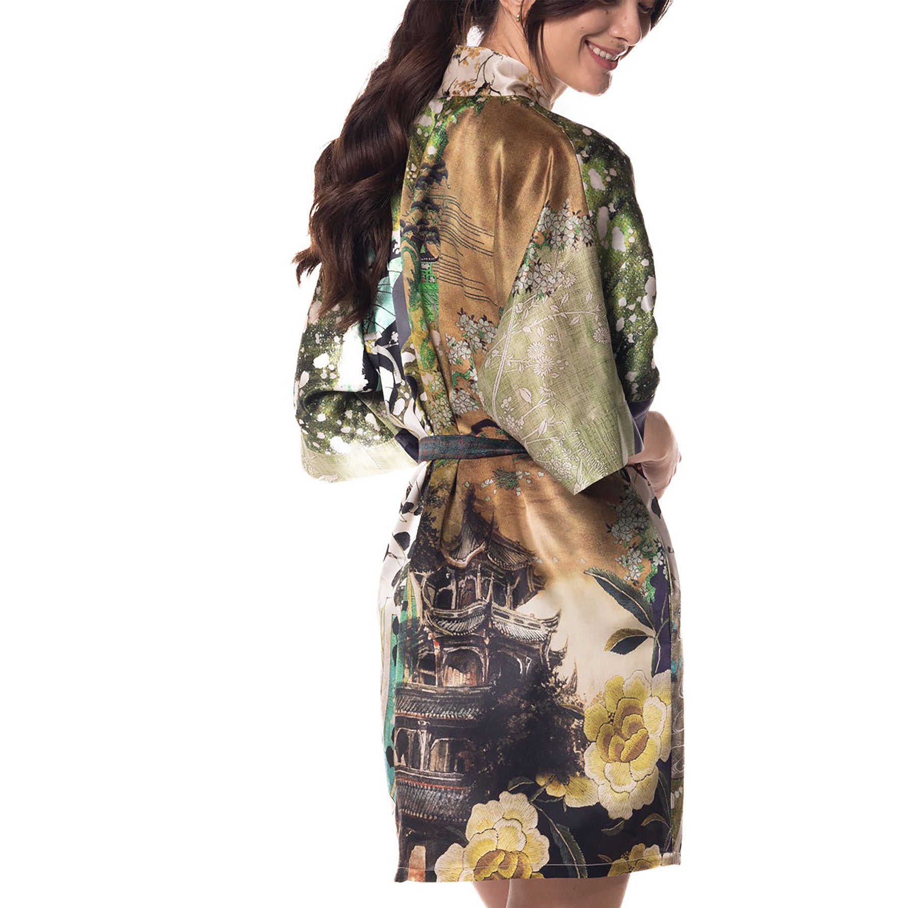 Christine Winter Geisha Silk Short Robe