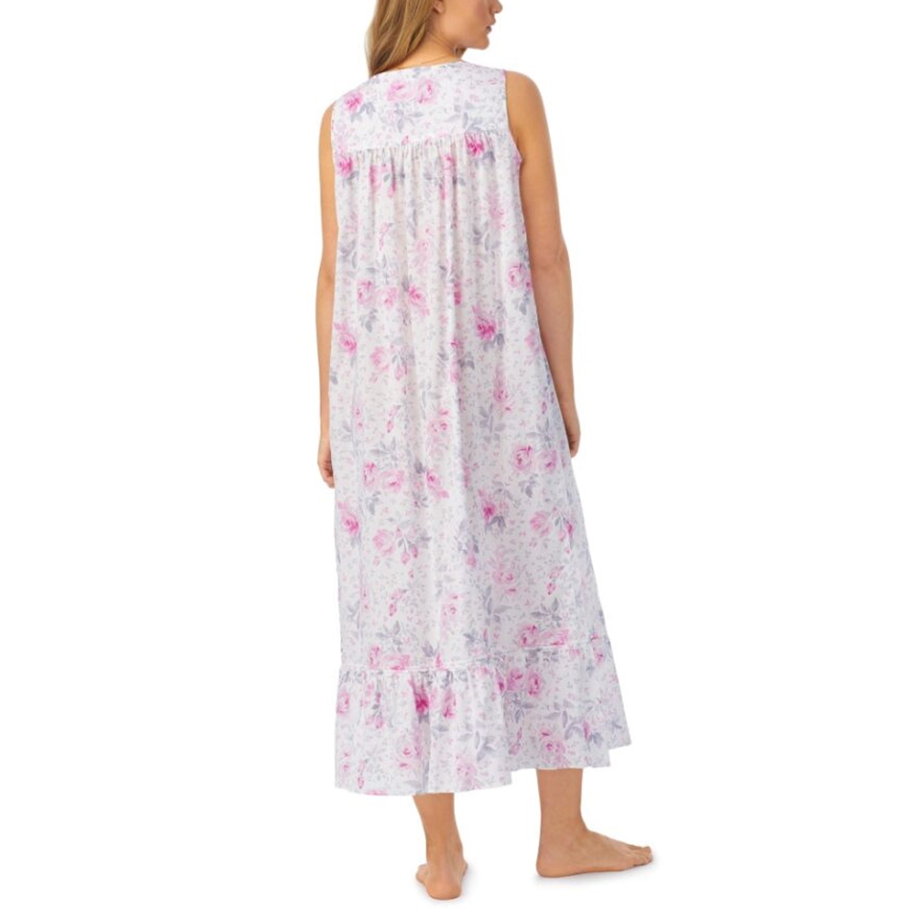 Eileen West Sleeveless Ballet Nightgown Wht/ Flor