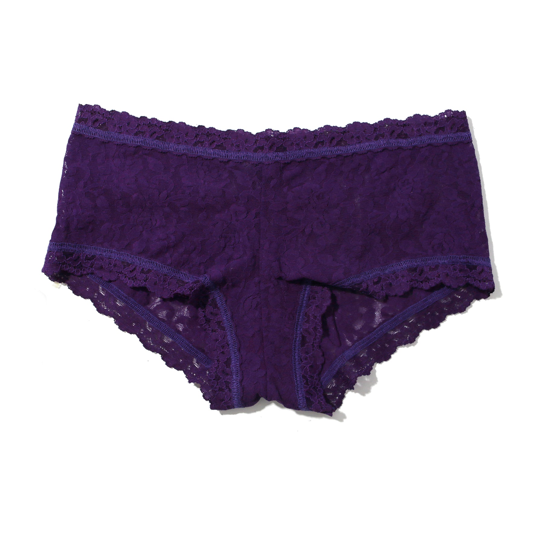 hanky panky lace boyshort in dark purple snowy day flat lay