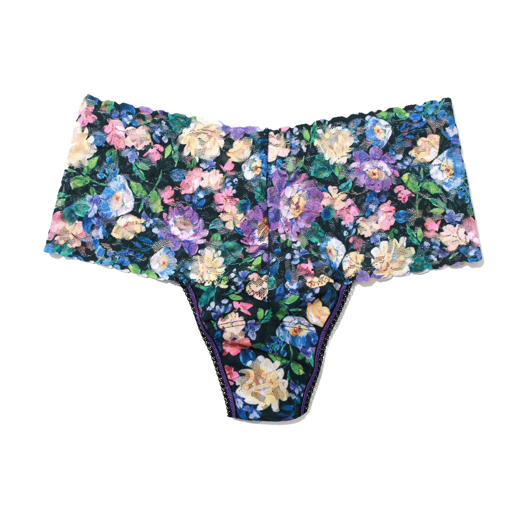 Hanky Panky Printed Lace Retro Rise Thong