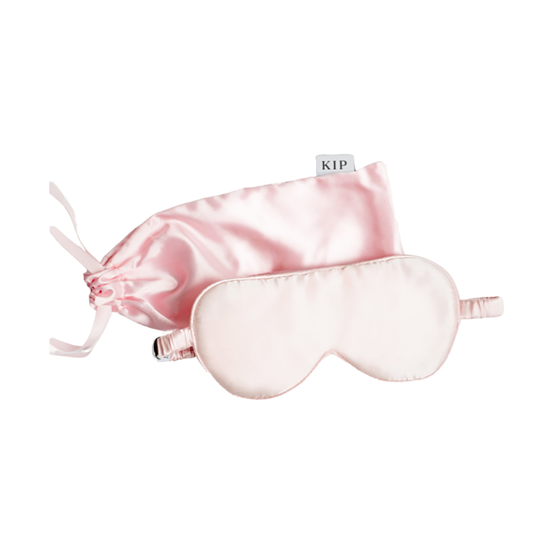 Kip mulberry silk sleep mask in pink rose without model.