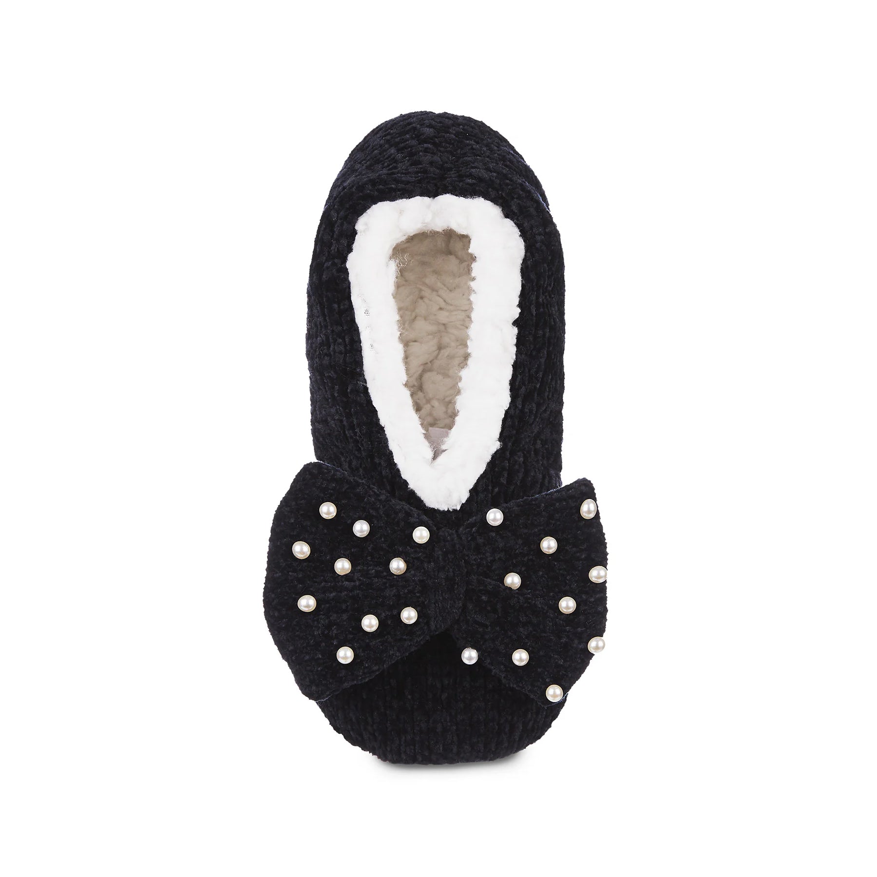 MeMoi Pearl Bow Slippers