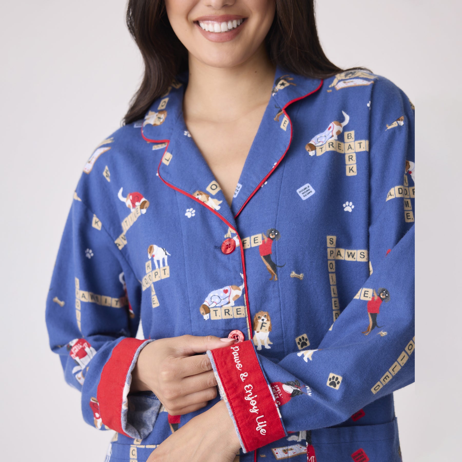 PJ Salvage Love Leo Dog Rescue Flannel PJ Set