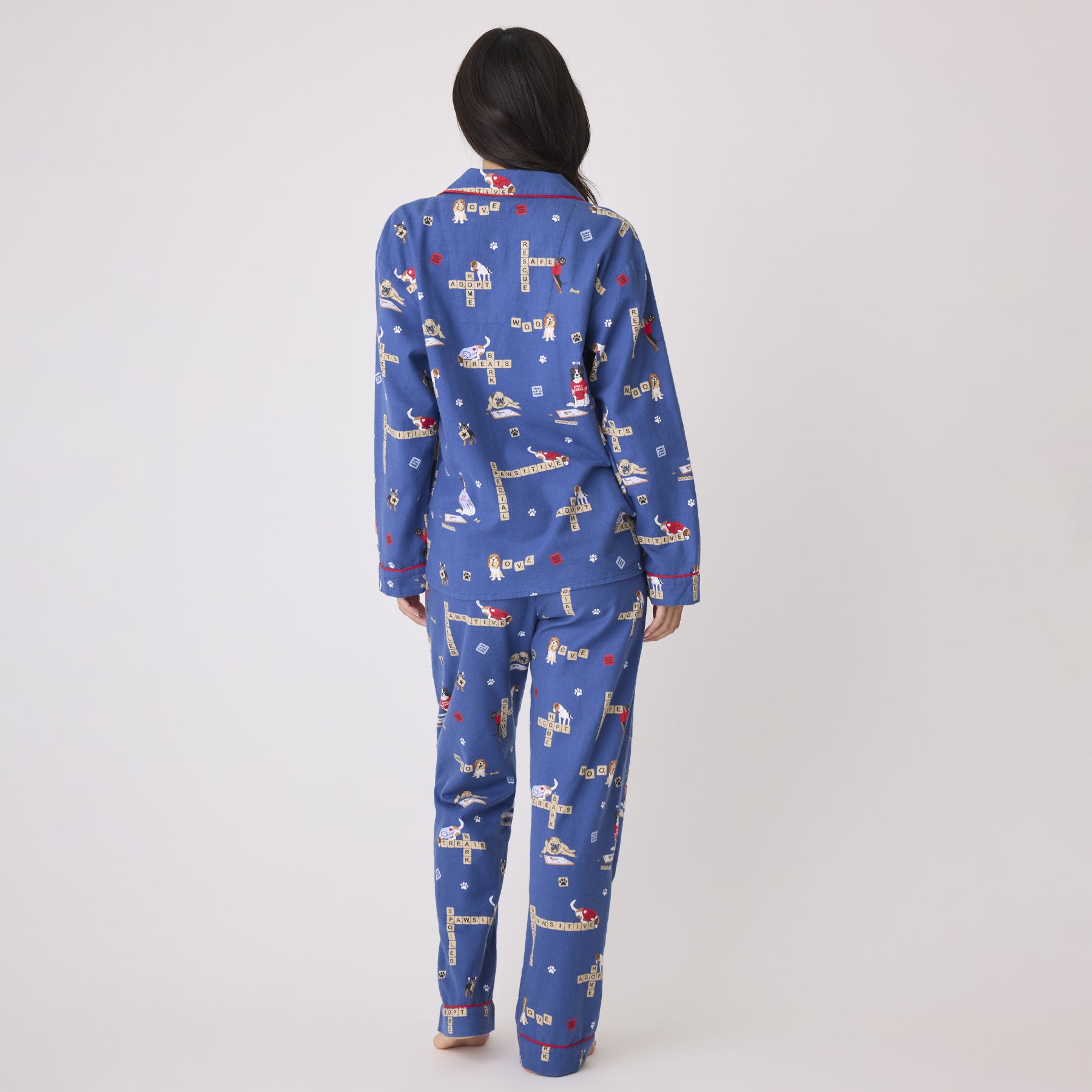 PJ Salvage Love Leo Dog Rescue Flannel PJ Set