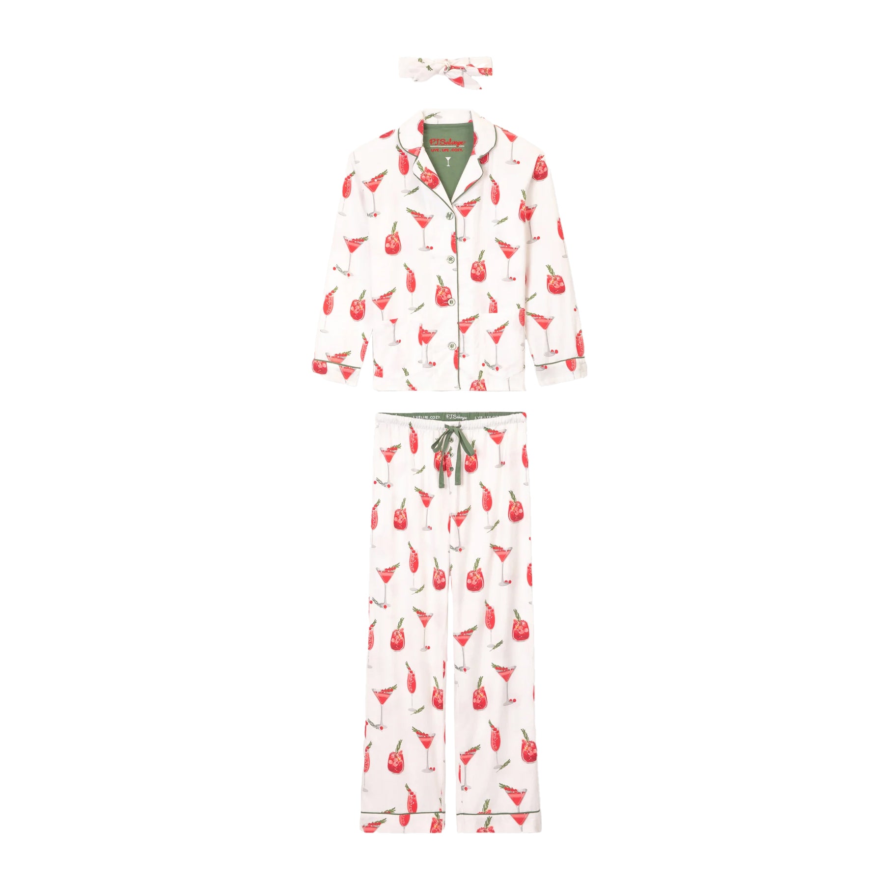 PJ Salvage Cranberries & Cocktails Flannel PJ Set