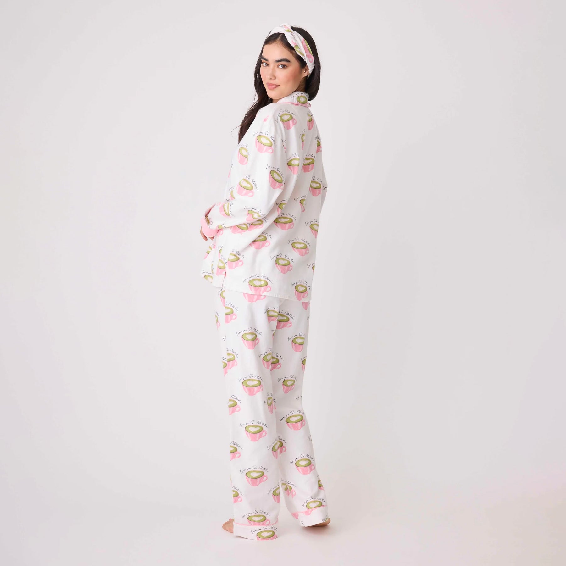 PJ Salvage Love 'U' So Matcha Flannel PJ Set