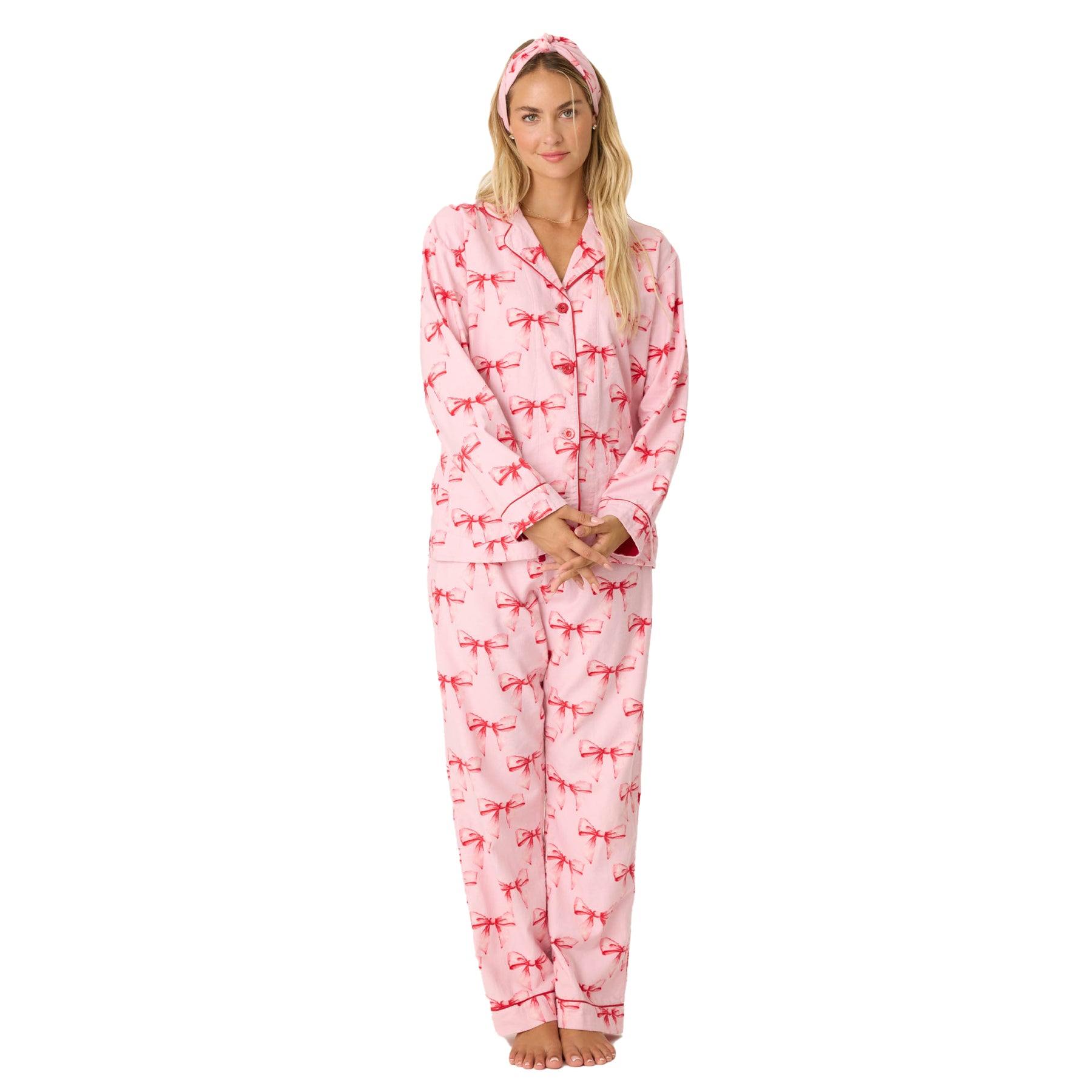 PJ Salvage Ribbons & Bows Flannel PJ Set