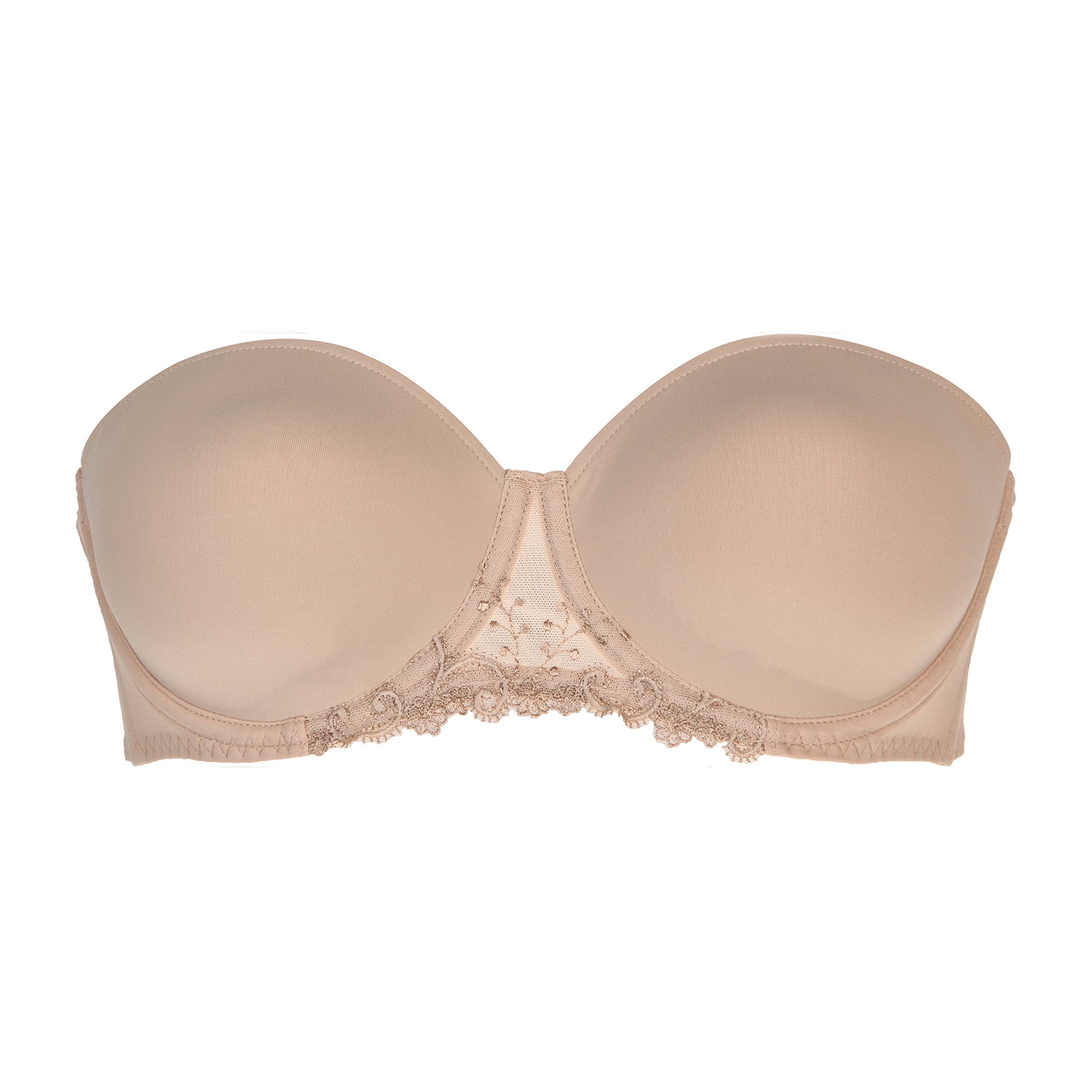 Simone Pérèle Délice strapless bra in nude – product front view on white background