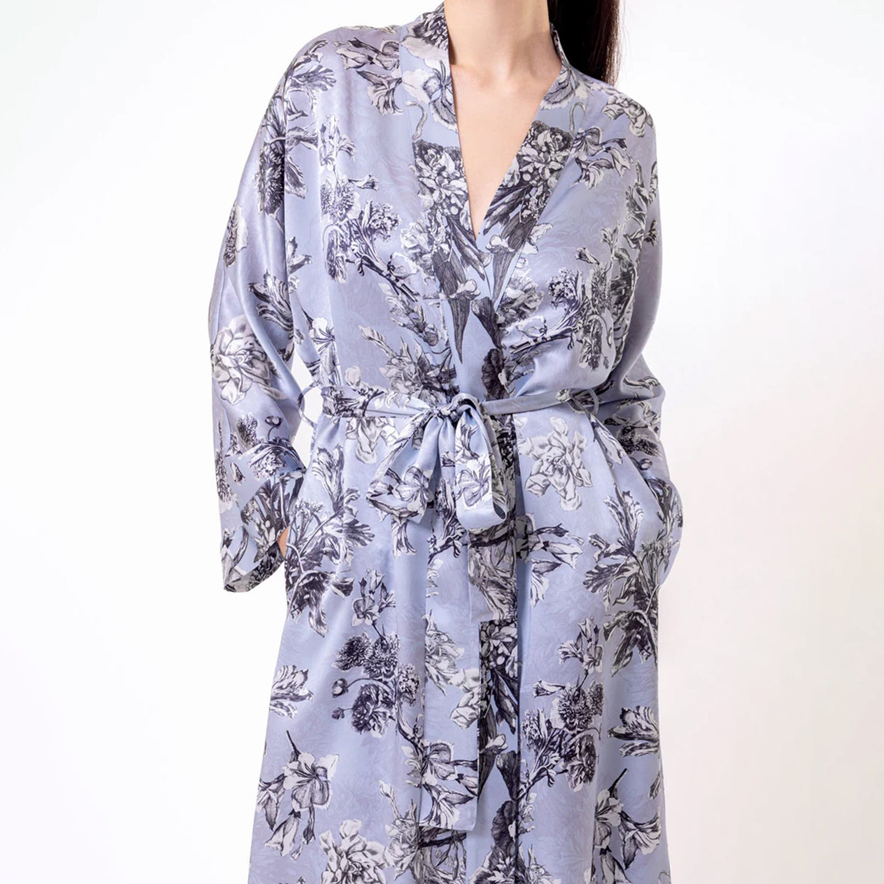 Christine Toile Jardin Silk Long Robe