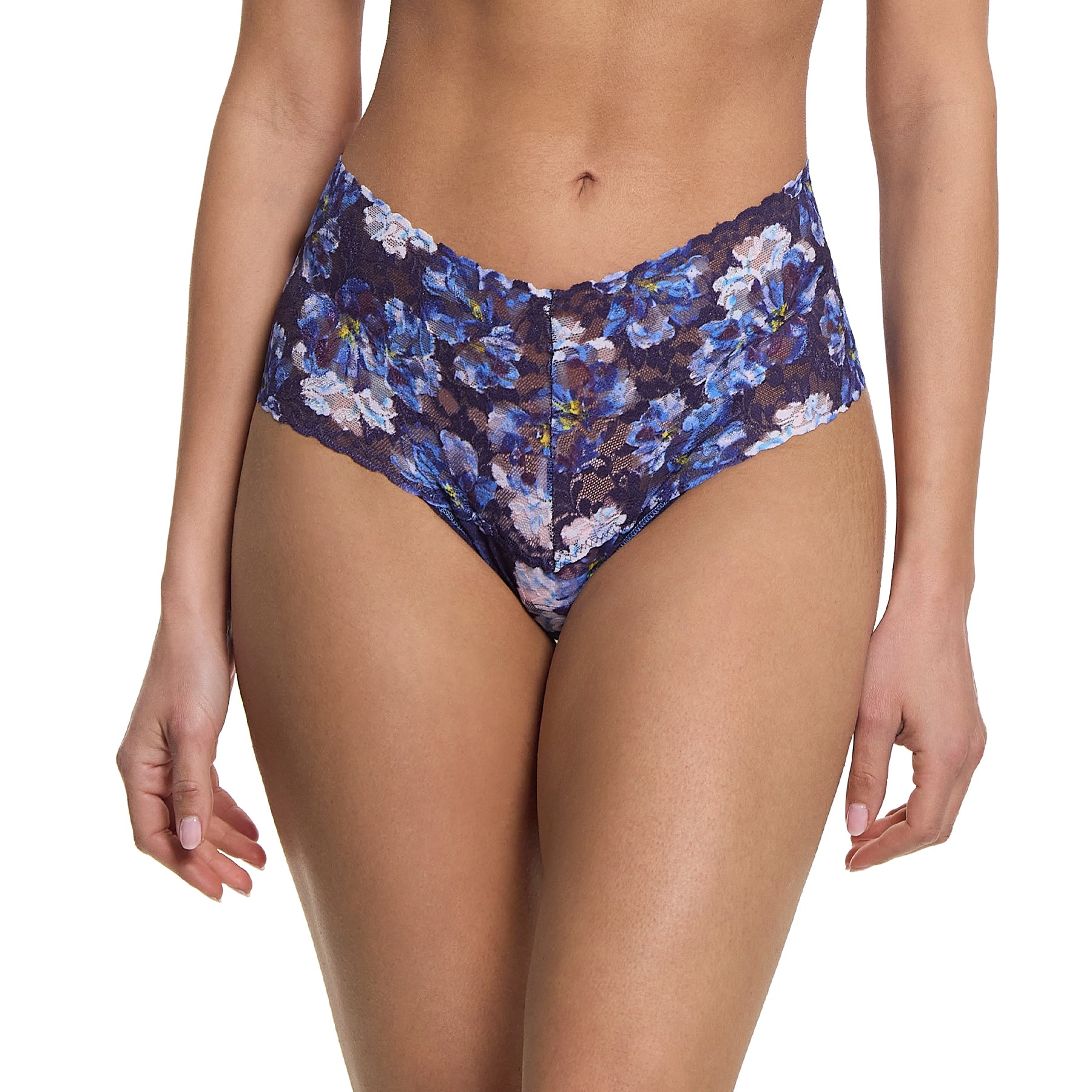 Hanky Panky Printed Lace Retro Rise Thong