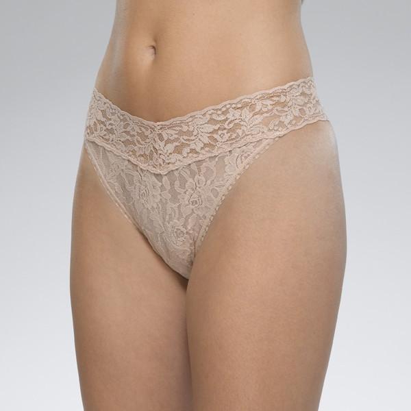 Hanky Panky Lace thong in chai nude lace panty lingerie canada linea intima toronto original rise thong