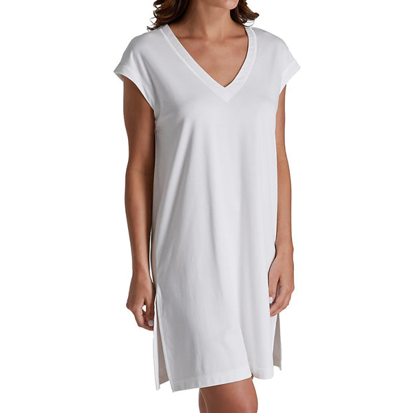 P-Jamas Butterknits vneck chemise in white p.jamas 327660 cotton nightie lingerie canada linea intima toronto