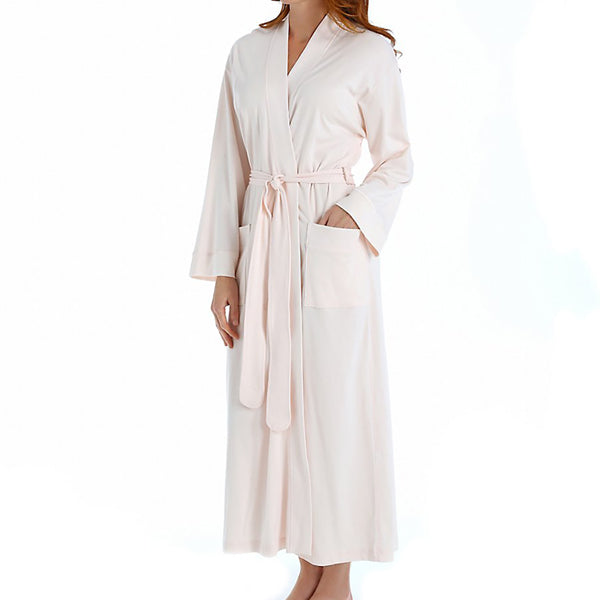P-Jamas Butterknits long robe in pink p.jamas 355660 cotton lingerie canada linea intima toronto
